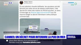 Cannes: un décret pour interdire la pub en mer