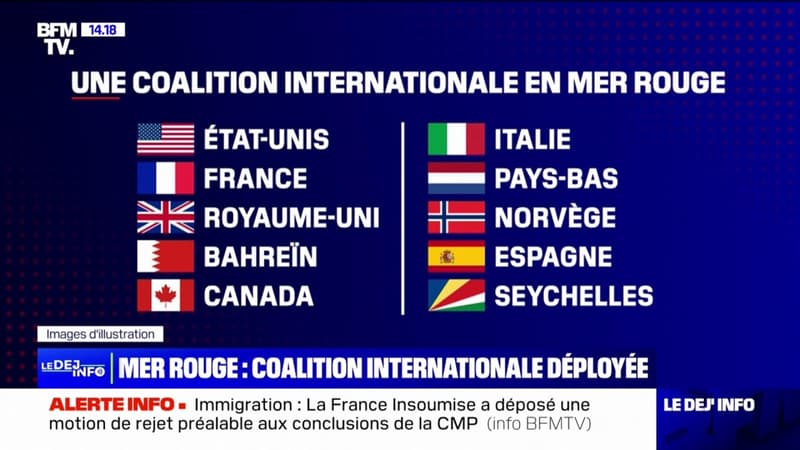 Attaque en mer Rouge: une coalition de dix pays, dont la France et les États-Unis, déployée