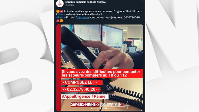 Les pompiers signalent des difficultés pour joindre les numéros d'urgence des pompiers.