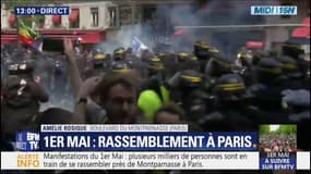 1er-mai à Paris: première charge des forces de l'ordre en riposte à des provocations