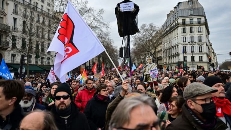 Manifestation contre la réforme des retraites à Paris, le 11 mars 2023