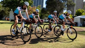 L'équipe AG2R La Mondiale lors du Tour Down Under autour d'Adélaïde, le 14 janvier 2020