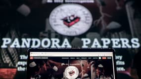 Le logo des Pandora Papers, le 4 octobre 2021 