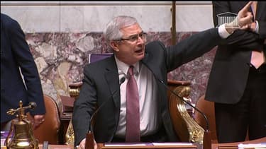 Claude Bartolone, le président de l'Assemblée nationale, lors du vote solennel sur le mariage pour tous le 23 avril 2013.