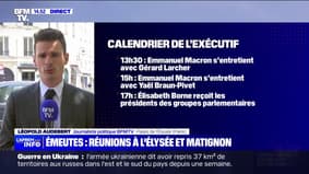 Émeutes: Emmanuel Macron reçoit à l'Élysée les présidents des deux chambres