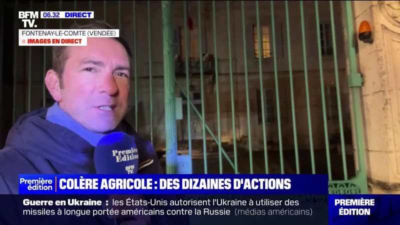 Vendée: 40 agriculteurs encerclent la sous-préfecture de Fontenay-le-Comte avec leur tracteur