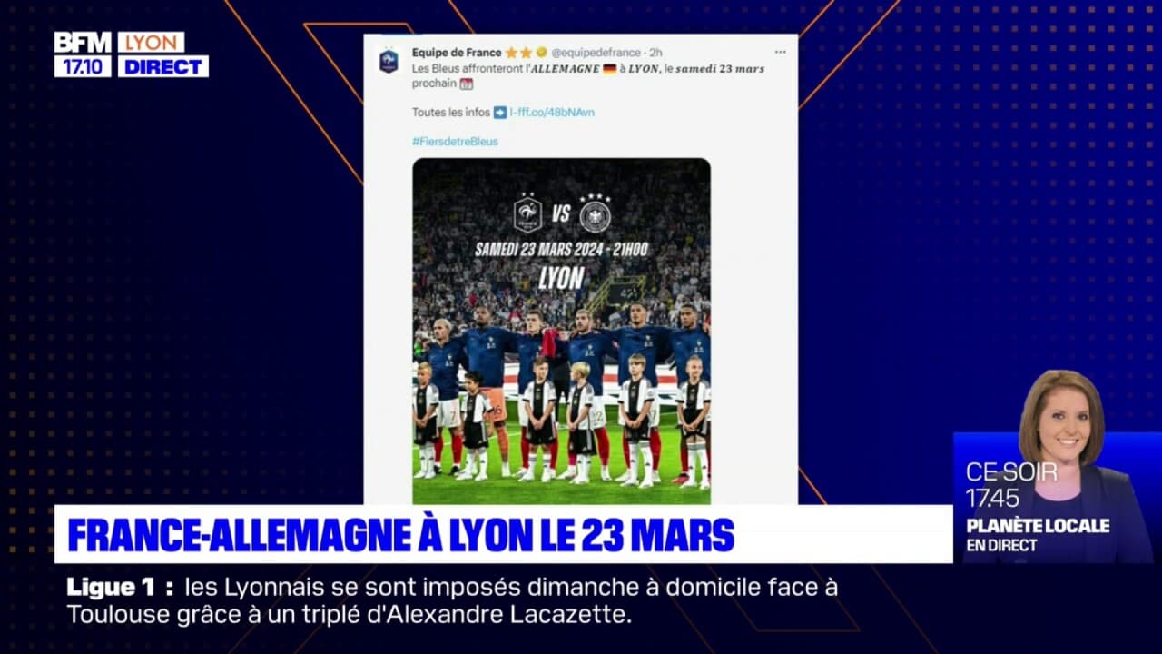 Football l'équipe de France masculine recevra l'Allemagne à Lyon en mars