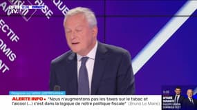 " Pas d'augmentation de taxes, ni sur le tabac, ni sur l'alcool ", Bruno Le Maire - 03/09