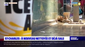 Marseille: après son nettoyage, la gare Saint-Charles est à nouveau sale