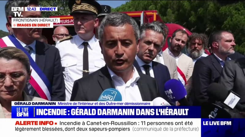 Gérald Darmanin sur l'incendie dans l'Hérault: 