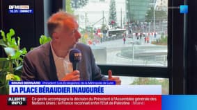 Bruno Bernard invité de BFM Lyon : la place Béraudier a été inaugurée