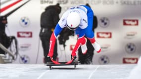 Agathe Bessard lors des championnats du monde de skeleton.