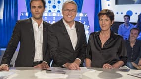 Charles Consigny, Laurent Ruquier et Christine Angot.