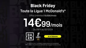 L’abonnement Unlimited de DAZN est à 14,99€ /mois à l'occasion du Black Friday 2024