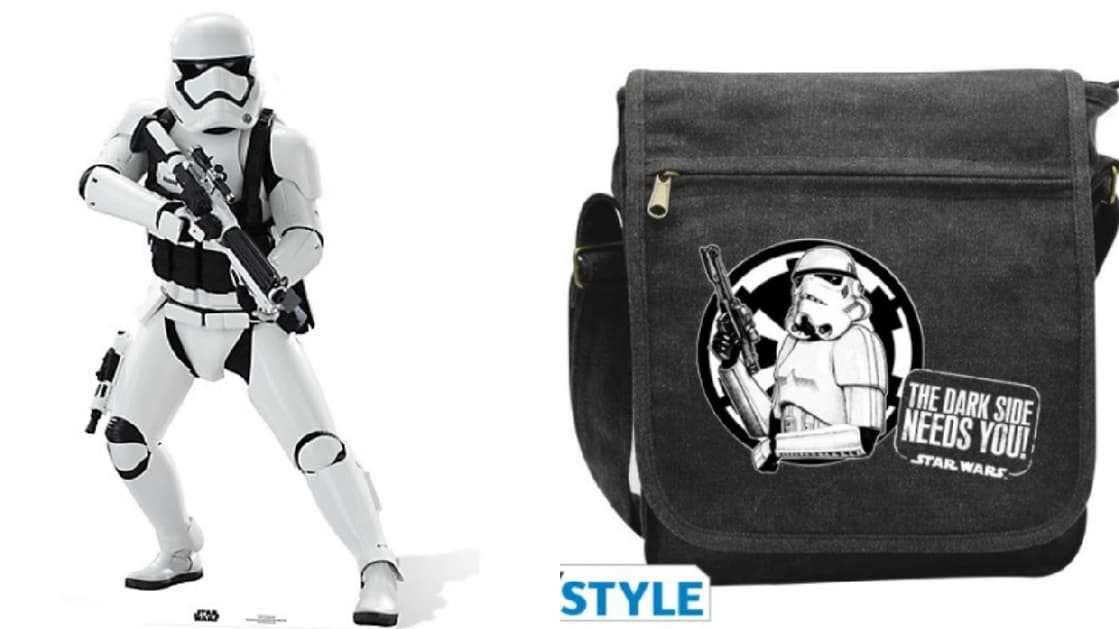 La silhouette Stormtrooper (39,99 euros) et la besace Troopers (21,90 euros)