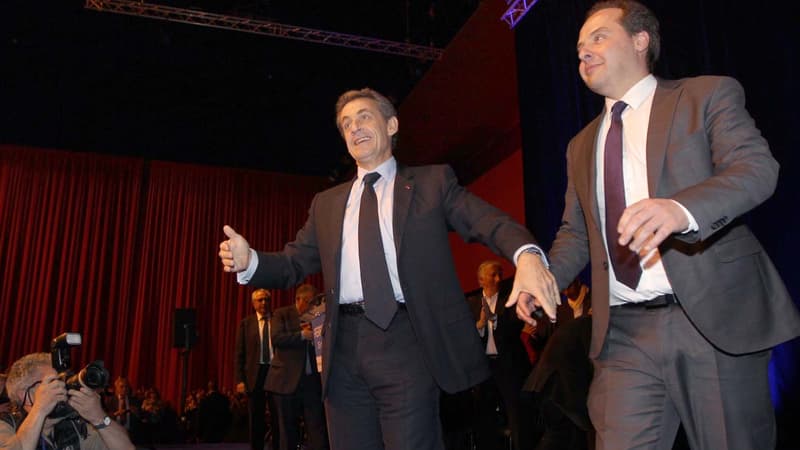 Nicolas Sarkozy et Jean-Christophe Lagarde, lors d'un meeting commun, le 26 mars.