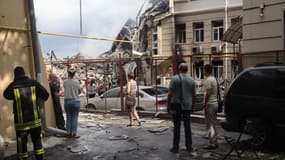 Un frappe russe a fait d'importants dégâts dans la ville d'Odessa en Ukraine le 20 juillet 2023 (illustration) 