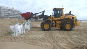 Des travaux de renforcement sur la plage de Pornichet, en Loire-Atlantique, octobre 2023 