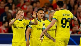 Les joueurs de l'Inter Milan célèbrent un but contre le Benfica