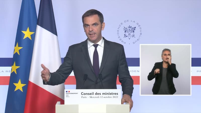 Olivier Véran, lors de la conférence presse faisant suite au Conseil des ministres, le 12 octobre 2022.