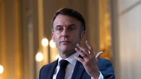 Emmanuel Macron à l'Élysée le 6 janvier 2025
