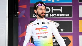 Anthony Turgis lors du podium de Milan San Remo, le 19 mars 2022.