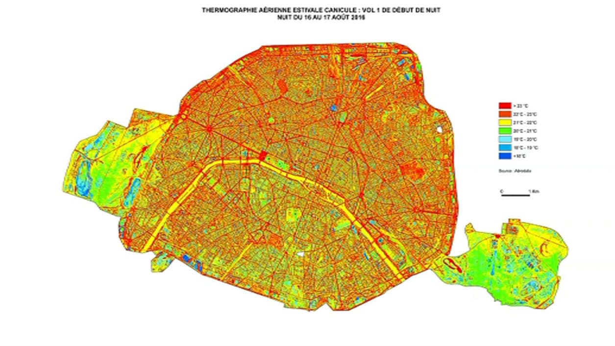 Les îlots de chaleur à Paris. Les îlots de chaleur à Paris.