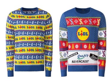 Les deux modèles de pulls Lidl qui seront mis en vente le 16 décembre en France
