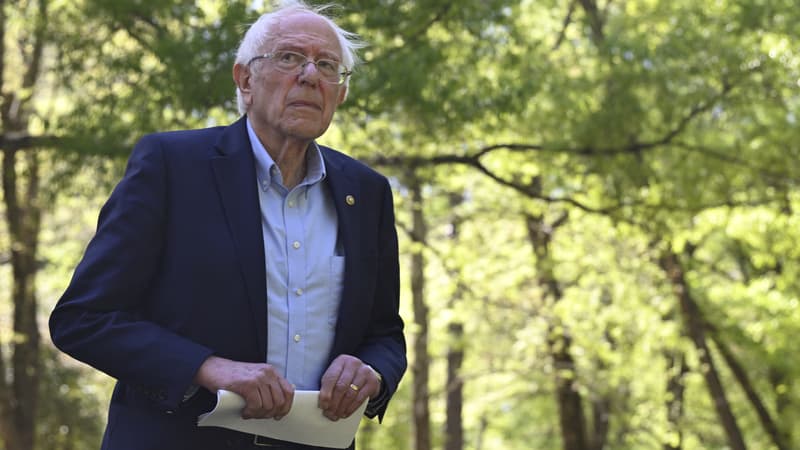 Le sénateur du Vermont Bernie Sanders le 22 avril 2024 en Virginie. 