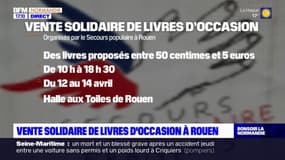 Rouen: une vente solidaire de livres d'occasion du 12 au 14 avril