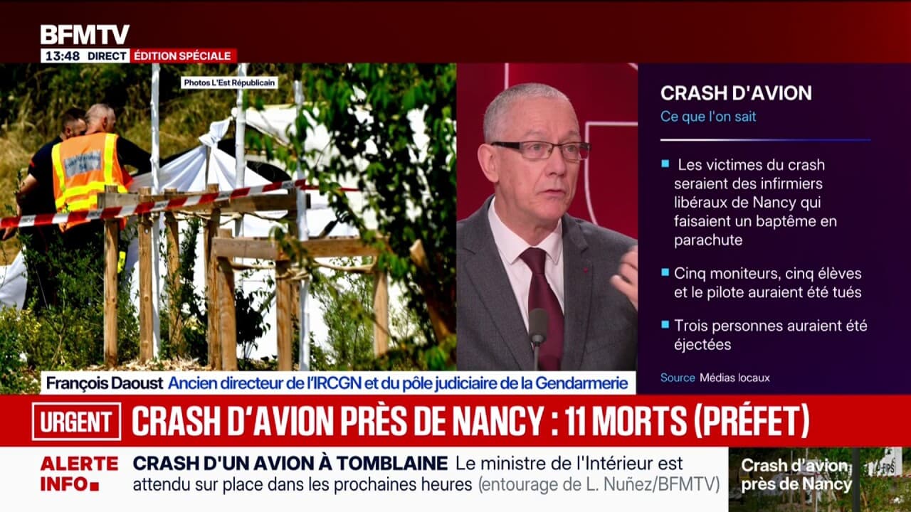 "L'étude du moteur, des commandes" permettra de déterminer les causes du crash d'un avion civil près de Nancy, analyse un ancien directeur de l'IRCGN