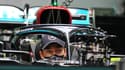 George Russell au volant de la Mercedes d'Hamilton