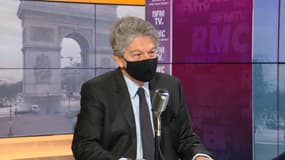 Le commissaire européen Thierry Breton sur BFMTV-RMC, le 15 février 2021.