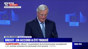 "Ce texte permet d'apporter de la sécurité juridique, partout là ou le Brexit crée de l'incertitude."  Michel Barnier annonce la conclusion d'un accord sur le Brexit  
