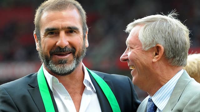 Eric Cantona avec Sir Alex Ferguson