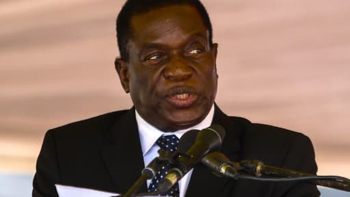 Le président Emmerson Mnangagwa  à Harare le 07 janvier 2017
