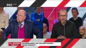 #FoulardsRouges : "Pourquoi vous ne dites pas clairement que c'est une manifestation de soutien à Emmanuel #Macron ? @Maillot_GG #GGRMC 