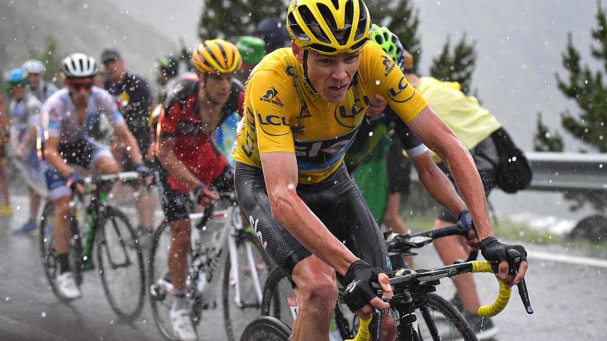 Chris Froome (en jaune) lors du Tour de France 2016 Chris Froome (en jaune) lors du Tour de France 2016