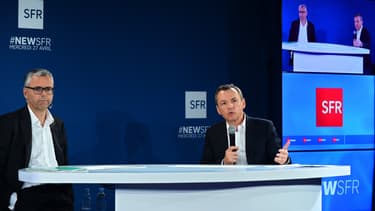 Michel Combes (PDG de SFR) et Alain Weill (PDG de NextRadioTV)