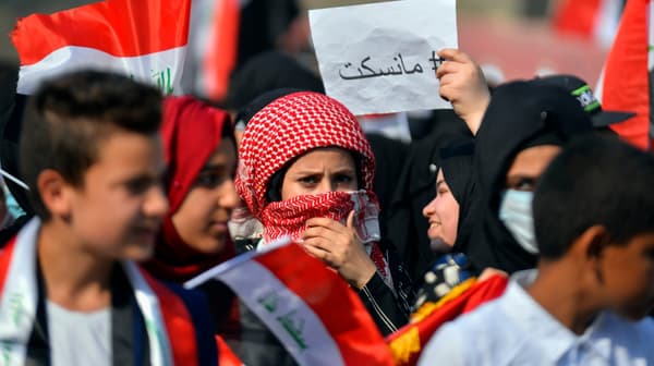 Manifestation dans la ville de Diwaniyah, en Irak, le 3 novembre 2019