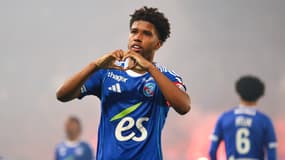 Andrey Santos avec le RC Strasbourg, le 17 mai 2025