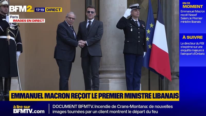 Le Premier ministre libanais Nawaf Salam reçu à l'Élysée par Emmanuel Macron