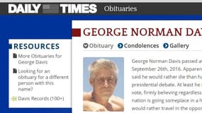 La nécrologie de George Norman Davis.