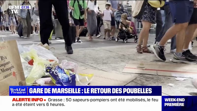 À la gare de Saint-Charles de Marseille, la grève des éboueurs se poursuit