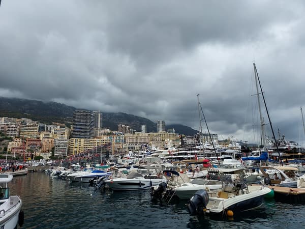 The sky in Monaco before the Grand Prix goes dark. 