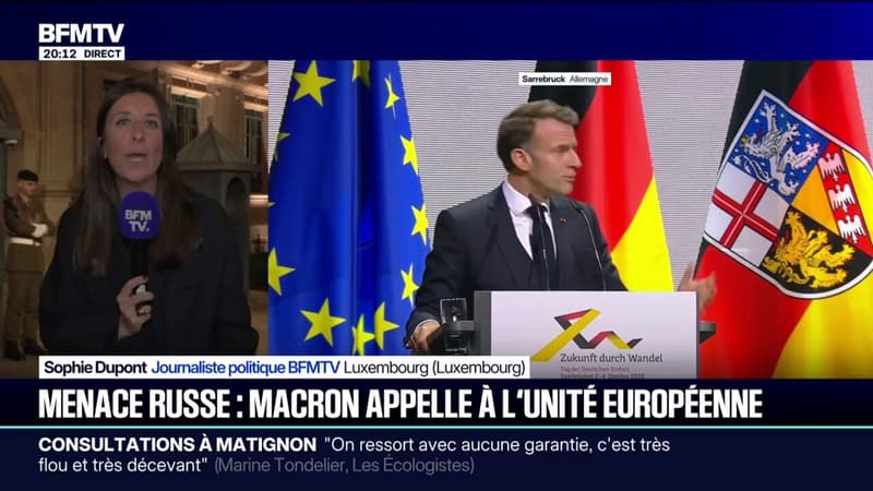 Menace russe: Emmanuel Macron appelle Ã  l'unitÃ© europÃ©enne lors de son discours en...