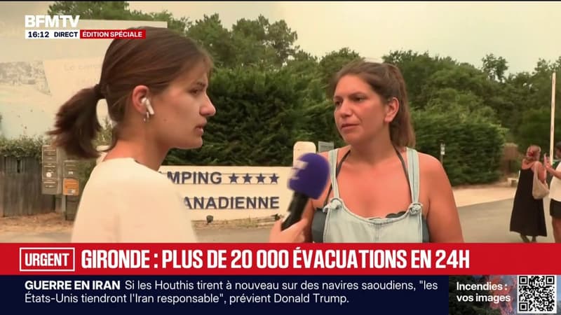 Incendies en Gironde: "On est sur le départ et on a diminué le séjour", déplore Alison, directrice de colonie de vacances