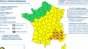 L'alerte concerne le Gard, l'Hérault, l'Ardèche, les Bouches-du-Rhône, la Drôme, les Hautes-Alpes, les Alpes de Haute Provence, le Var et le Vaucluse