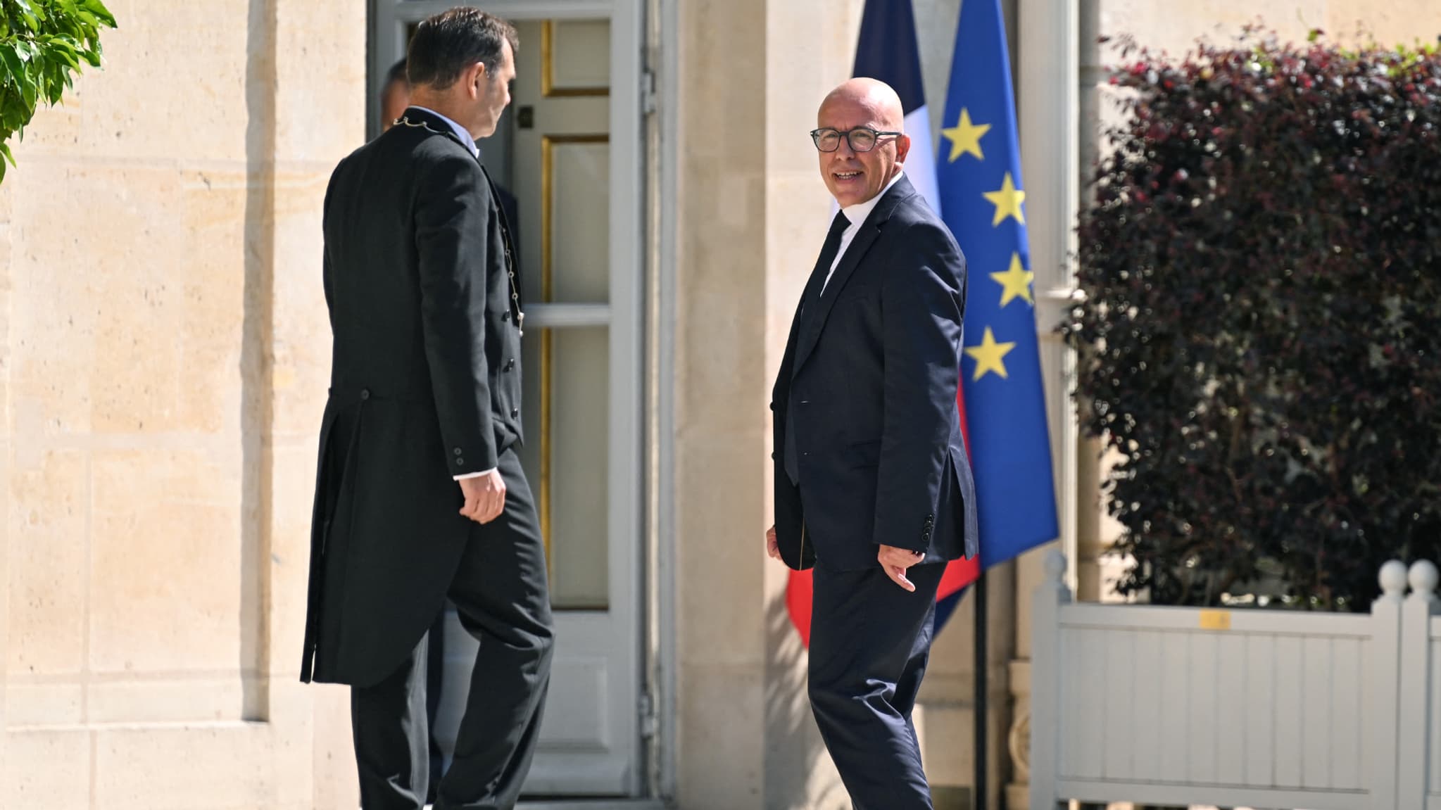 Éric Ciotti, allié du RN et président du groupe À droite à l'Assemblée nationale, à l'Élysée le 26 août 