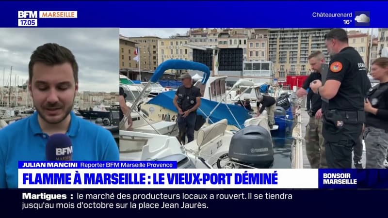 Regarder la vidéo Marseille: opérations de déminage sur le Vieux-Port avant l'arrivée de la flamme olympique
